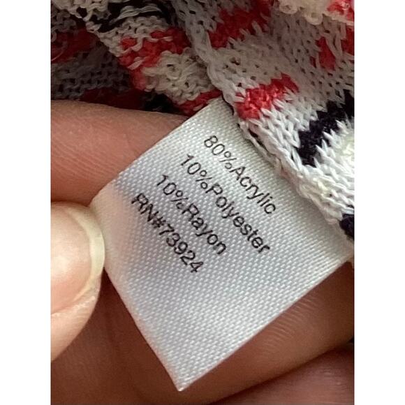 Ming Wang Women's Striped Floral Knit Cardigan Jacket Winter White Black Size 2X - Picture 8 of 11